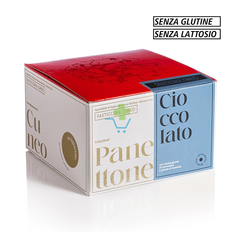 Pasticceria Cuneo Panettone cenza glutine Mandorle Gocce di Cioccolato 400g