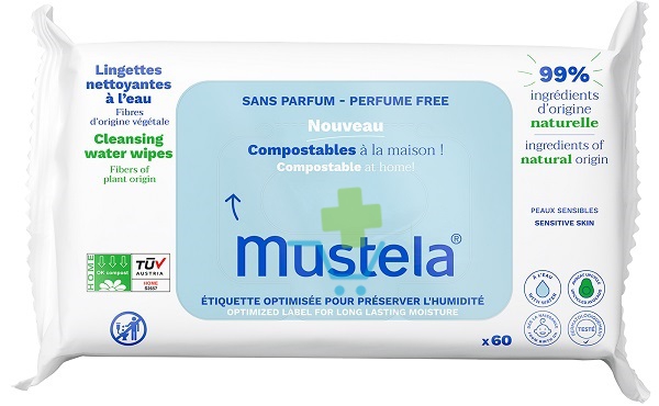 Mustela Salviette compostabili all'acqua senza profumo