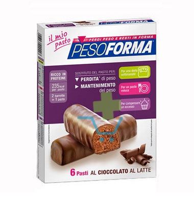 Pesoforma Linea Alimentazione Dietetica 12 Barrette Cioccolato al Latte