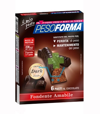 Pesoforma Linea Alimentazione Dietetica 12 Barrette Cioccolato Fondente Amabile