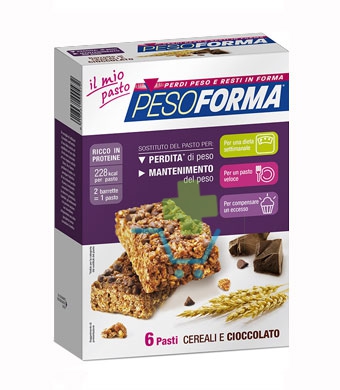 Pesoforma Linea Alimentazione Dietetica 12 Barrette Gusto Cereali e Cioccolato