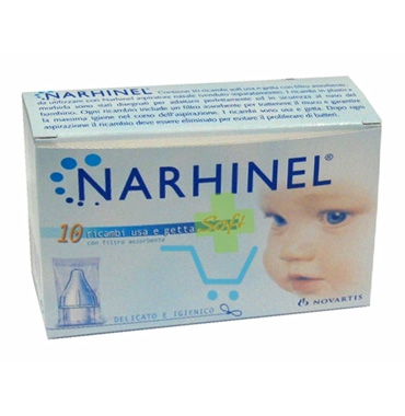 Narhinel Linea Pulizia Salute del Naso 10 Ricambi Soft per Aspiratore Nasale