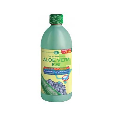 Esi Linea Depurazione e Benessere Aloe Vera Puro Succo Gusto Mirtillo 1000 ml