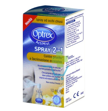 Optrex Linea Salute dell'Occhio Actimist 2 in 1 Spray Lenitivo Prurito 10 ml