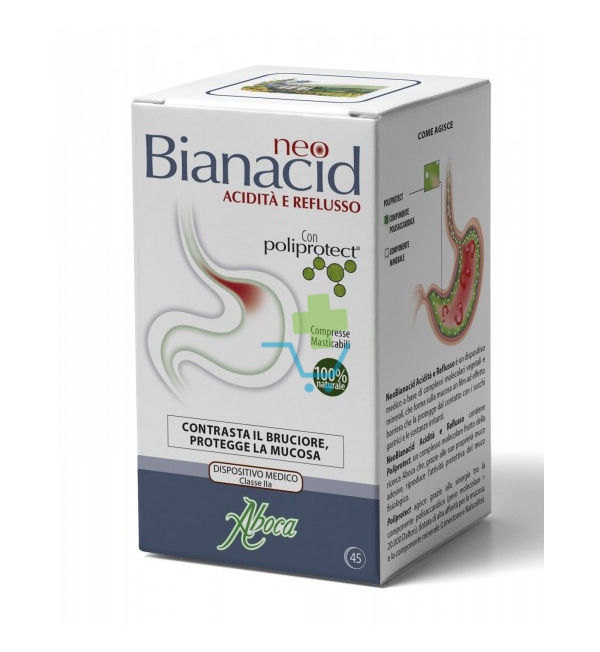Aboca Linea Apparato Gastroenterico neo Bianacid Integratore 45 Compresse
