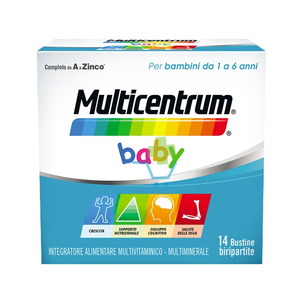 Multicentrum Linea Vitamine Minerali Baby Integratore Alimentare Bambini 14Buste