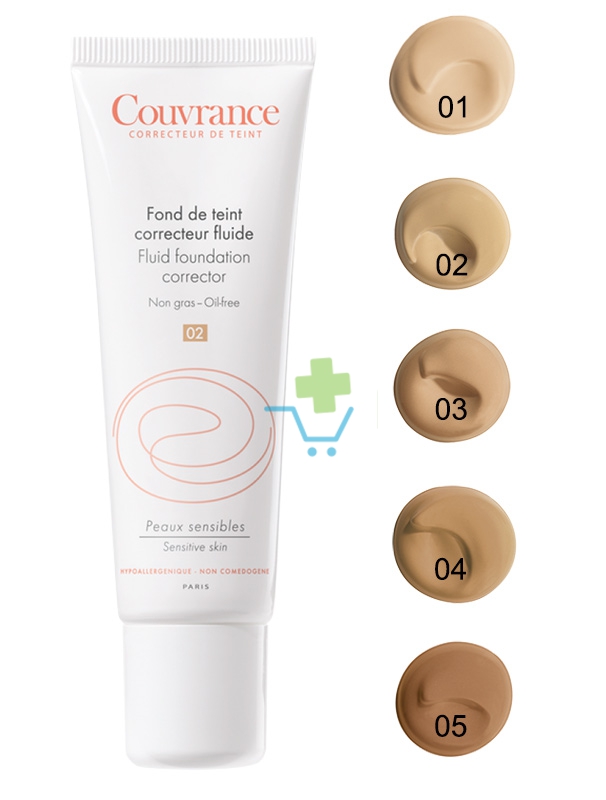 Avene Linea Couvrance Coprente Fondotinta Correttore Fluido Colore 01 Porcellana