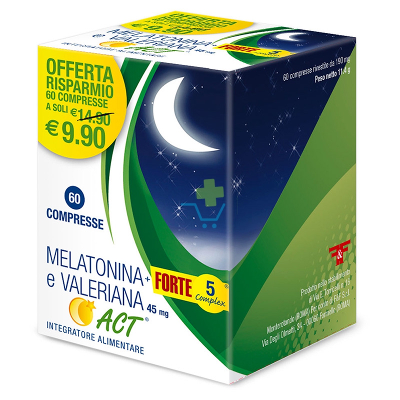 Linea Act Linea Sonno Melatonina Act Forte 5 Valeriana Integratore 60 Compresse