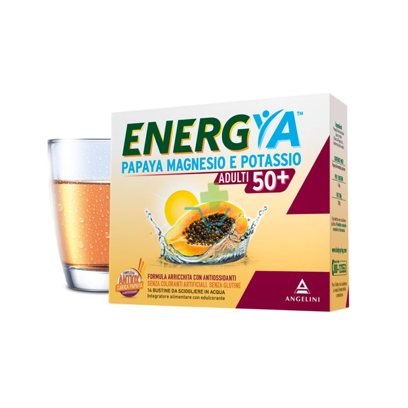 Angelini Linea Energya Papaya, Magnesio e Potassio Adulti 50+ 14 bustine