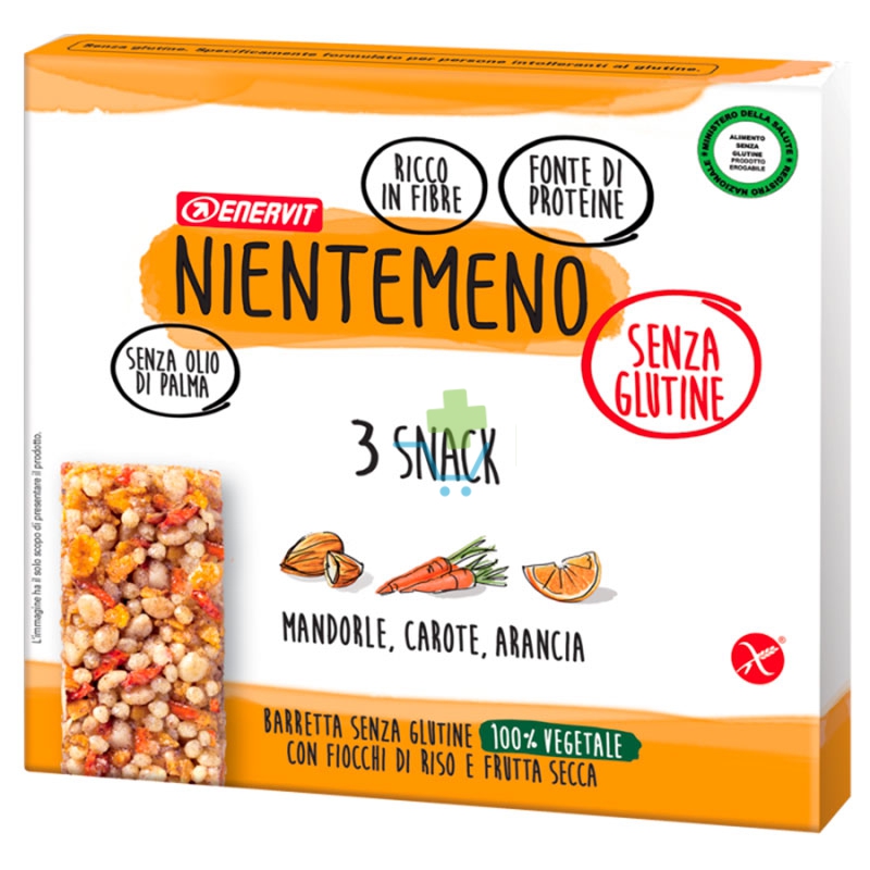 Enervit Linea no Glutine Nientemeno Barretta Mandorle, Carote e Succo Di Arancia