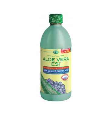 Esi Linea Depurazione e Benessere Aloe Vera Puro Succo Gusto Mirtillo 1000 ml